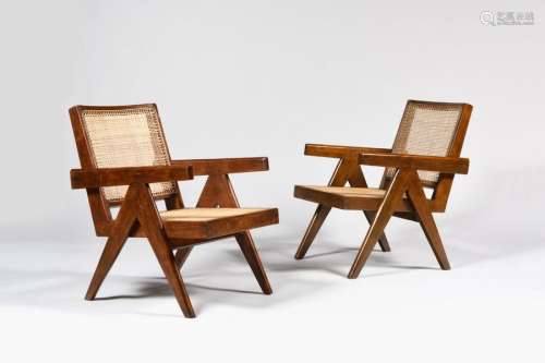 PIERRE JEANNERET (1896 1967) « Easy chairs » Chand…