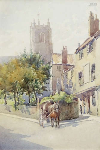 Gertrude Caroline Fitt (1863-1942), St John's Church, Maddermarket, Norwich, watercolour, 36 x 25cm