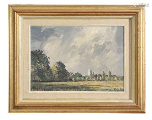 AR Cavendish Morton ROI, (1911-2015), Suffolk Landscape, oil on board, signed and dated '76 lower