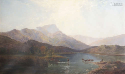 Henry Bright (1810-1873), Extensive Welsh Lakeland scene, oil on canvas, signed and dated 1858 lower