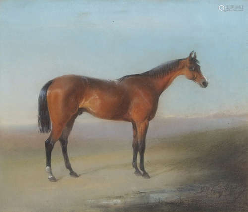 Edward Robert Smythe (1810-1899), Horse in landscape, pastel, signed lower right, 28 x 33cm