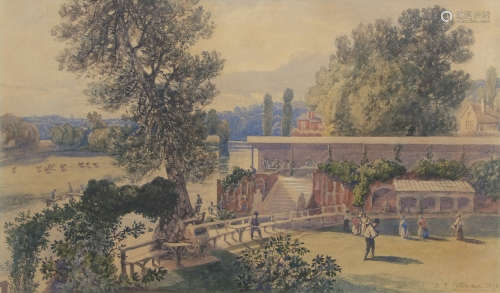 John Joseph Cotman (1814-1878), 'Thorpe Gardens', watercolour, signed and dated 1873 lower right, 29