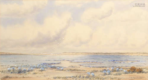 Frederick Henry Partridge (1849-1929), North Norfolk estuary, watercolour, signed lower right, 35