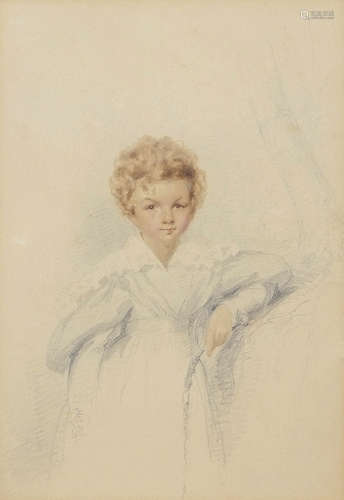 Horace Beevor Love (1800-1838), Portrait of Arthur James Stark aged 6, watercolour, initialled and