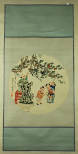 Chinese Hand Painted Scrolled Painting