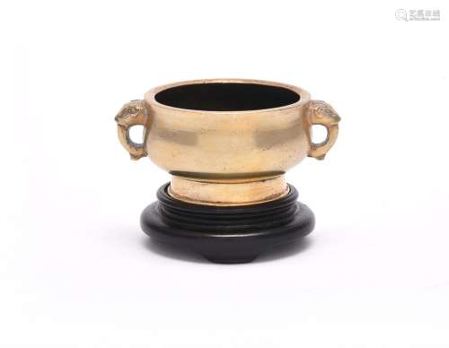 A Chinese miniature bronze censer