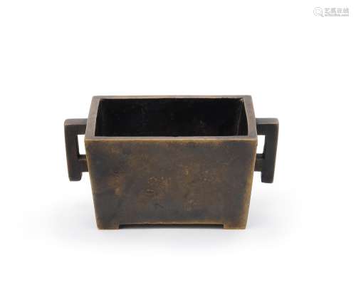 A good Chinese bronze rectangular censer