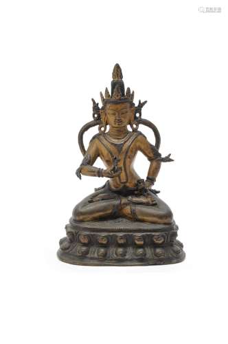 A gilt copper alloy or bronze figure of Vajrasattva