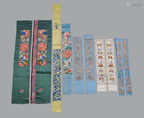 Four pairs of Chinese lady's sleeve bands