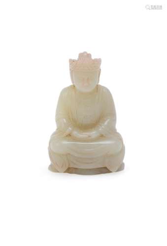 A celadon jade seated figure of Buddha