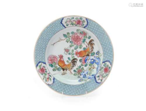 A fine Chinese famille rose 'Chicken' plate