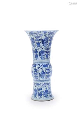 A Chinese blue and white vase