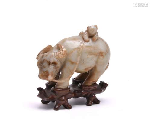 A Chinese jade 'Buffalo and boy' group