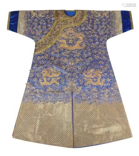 A Chinese Gold work Dragon robe