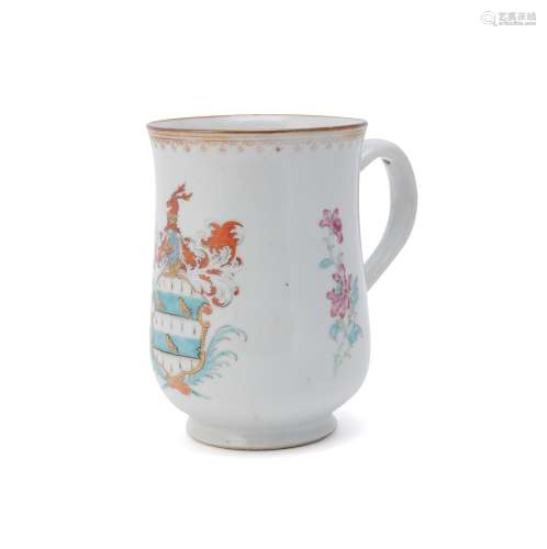 A Chinese famille rose Armorial bell-shaped mug
