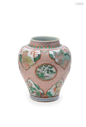 A Chinese porcelain 'Wucai' baluster vase