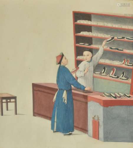 Chinese School, 19th century, a good set of eighteen watercolours