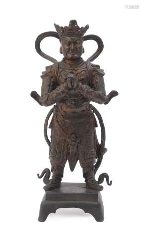 A Chinese bronze figure of a 'Heavenly Guardian'