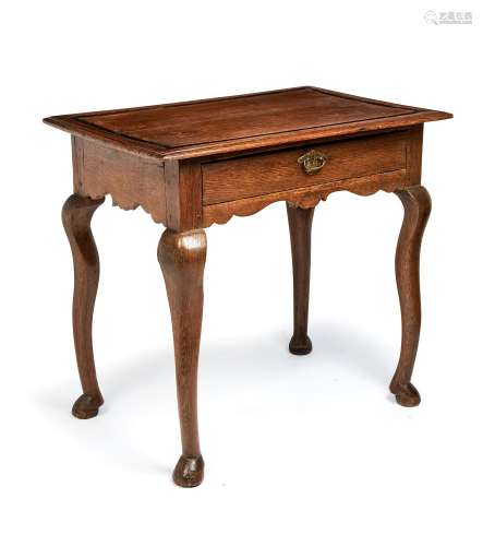 A George III oak side table or 'lowboy'