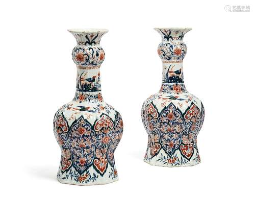 A pair of Delft vases