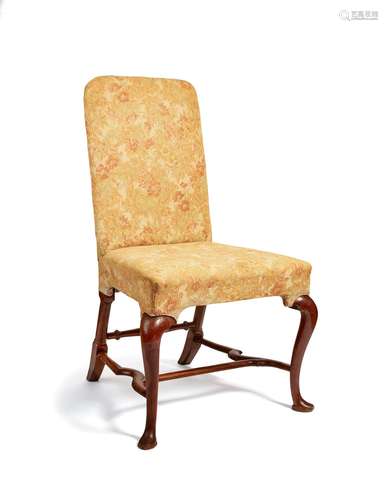 A Queen Anne walnut and upholstered side chair