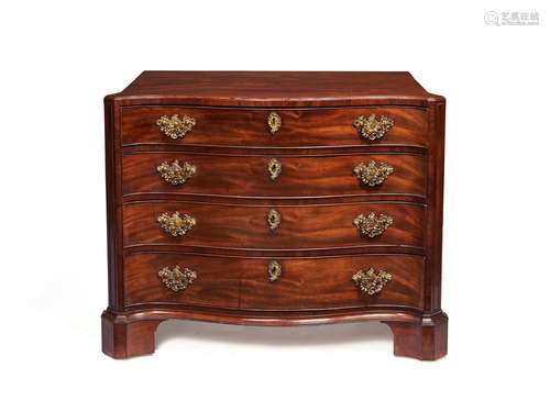 A George III mahogany serpentine chest of drawers