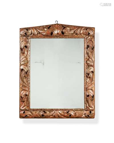 A Continental silvered wall mirror