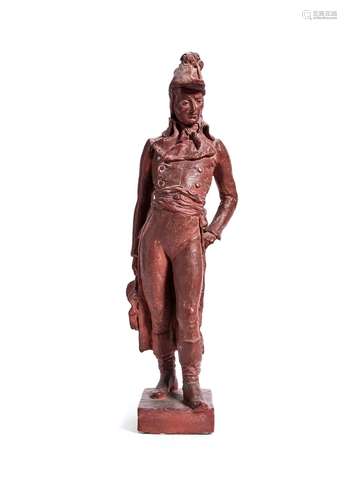 Maurice le Blanc, terracotta model of a Napoleonic officer