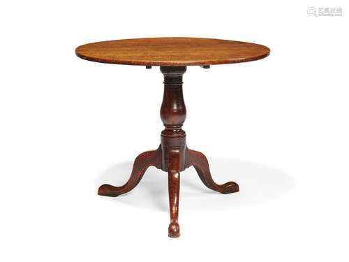 A George III oak and elm tilt top occasional table