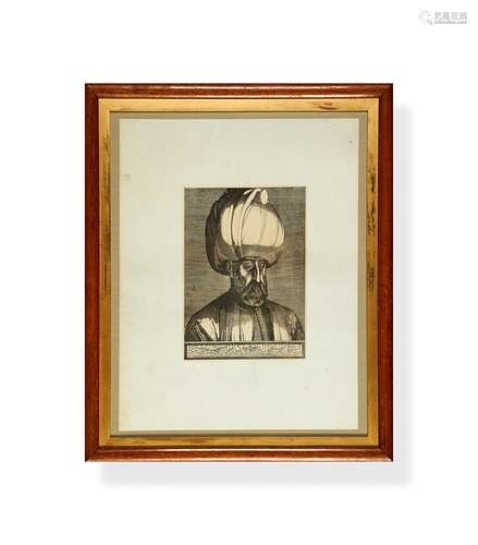 A framed print of Solyman the Magnificent going to a Mosque