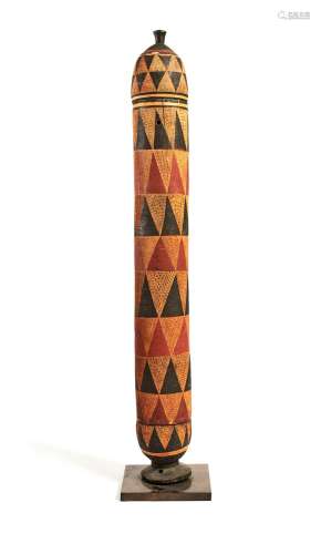 A Tanzanian polychrome painted quiver case