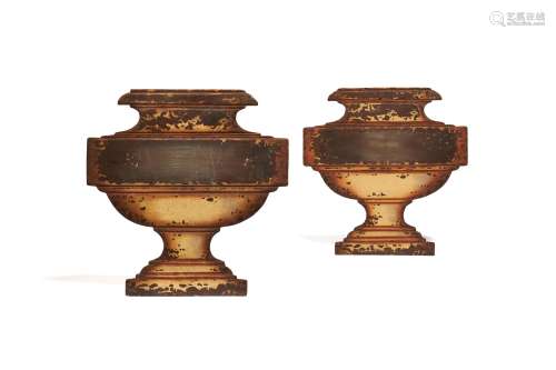 A pair of English or French toleware wall mounts