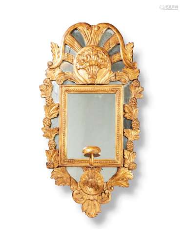 A Continental carved giltwood wall mirror