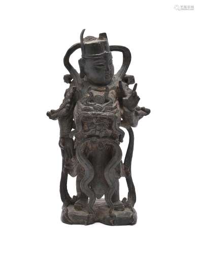 A Chinese bronze figure of warrior