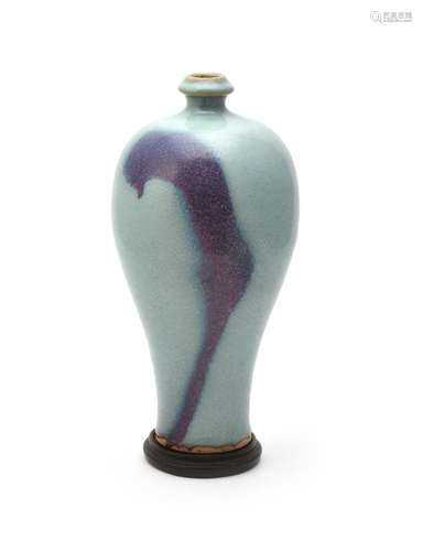 A Chinese purple-splashed 'Jun' vase