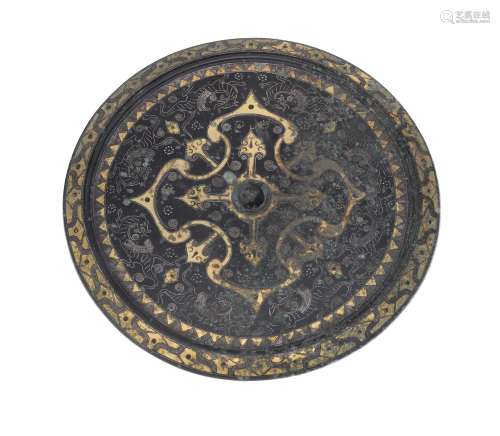 A Chinese bronze circular mirror