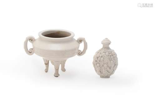 A Chinese blanc-de-chine censer