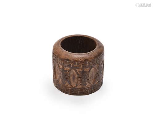 A Chinese aloeswood archer's ring