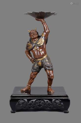 Miya-O Style: A Parcel Gilt Bronze Figure of an Oni