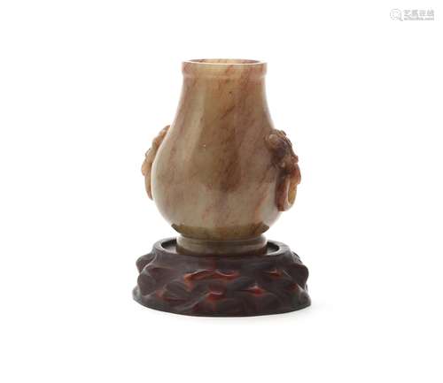 A Chinese jade hu-form vase