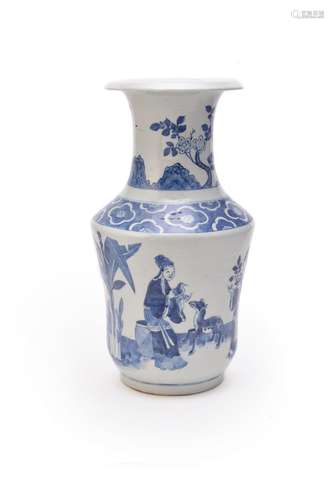 A Chinese blue and white vase