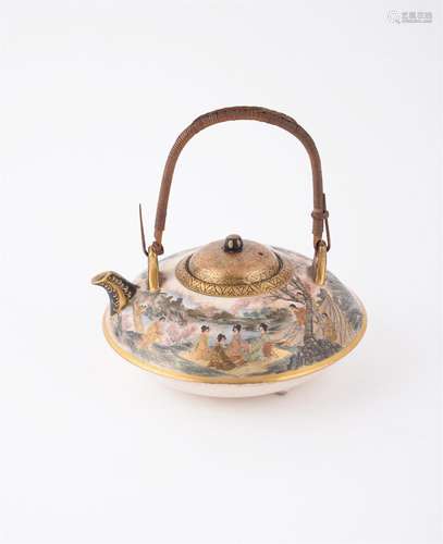 A Japanese Satsuma Pottery Wine Pot