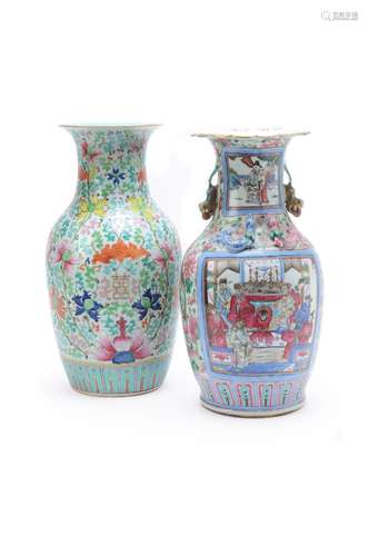 A Chinese famille rose vase