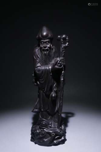 A Chinese Rosewood Figure Ornament