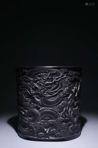 A Chinese Rosewood Dragon Pattern Censer