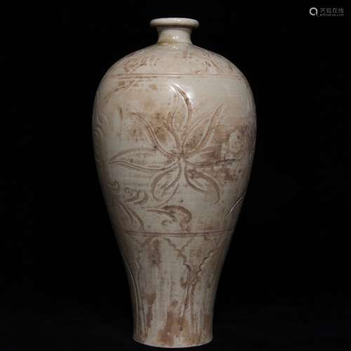 A Chinese Porcelain Ding Kiln Floral Meiping Vase