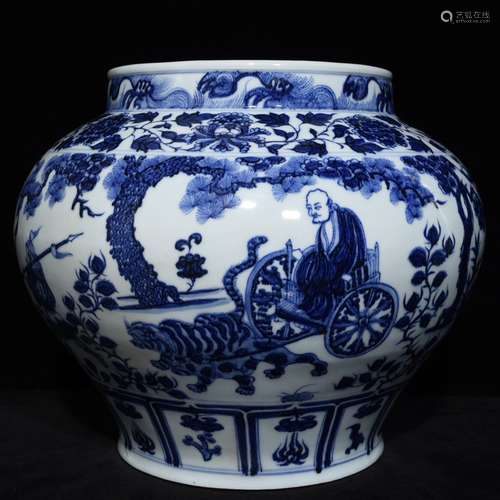 A Chinese Porcelain Blue&White Figure Story Jar