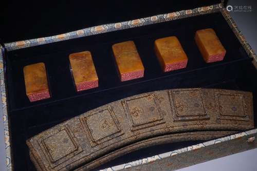 Set Of Chinese Tianhuang Stone Seals