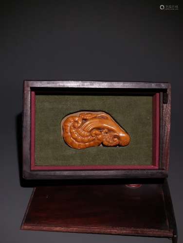 A Chinese Tianhuang Stone Ganoderma Ruyi Ornament