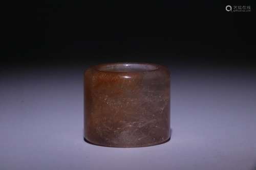 A Chinese Smoky Quartz Thumb Ring